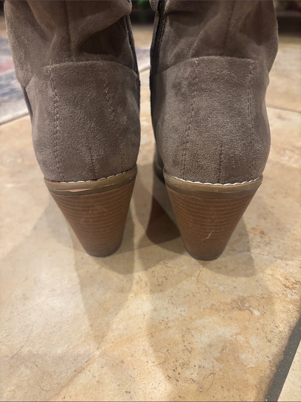 Euro Style  Women's Taupe Suede Mid-Calf Slouch Boot with Side Zip size 7..5 - Picture 9 of 14